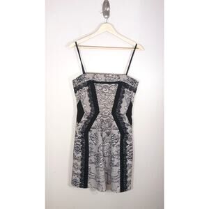 BCBG Maxazria Witchy Grunge Lace Panel Strapless Mini Dress Prom Formal Size 6